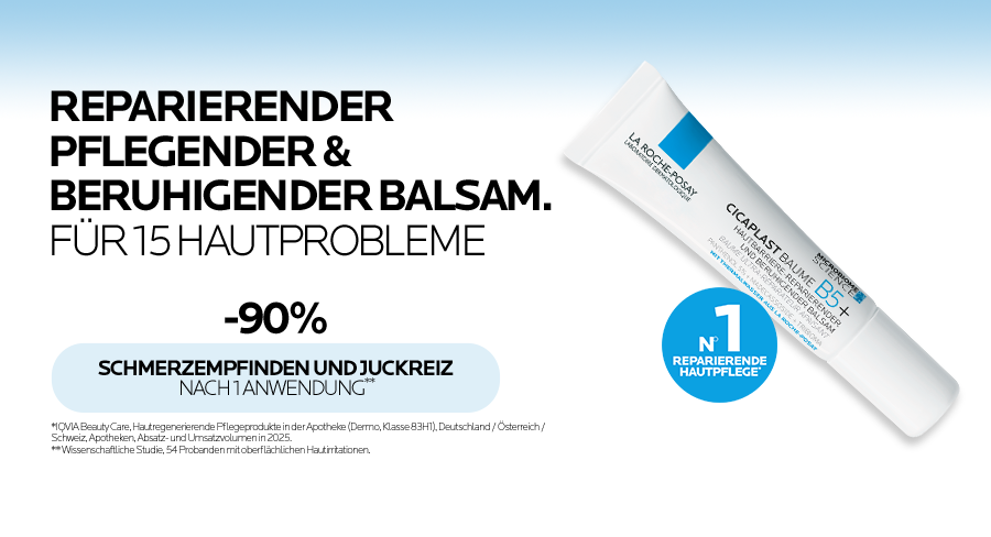 La Roche Posay Cicaplast Baume B5+ Tube, empfohlen von Dermatologen weltweit.
